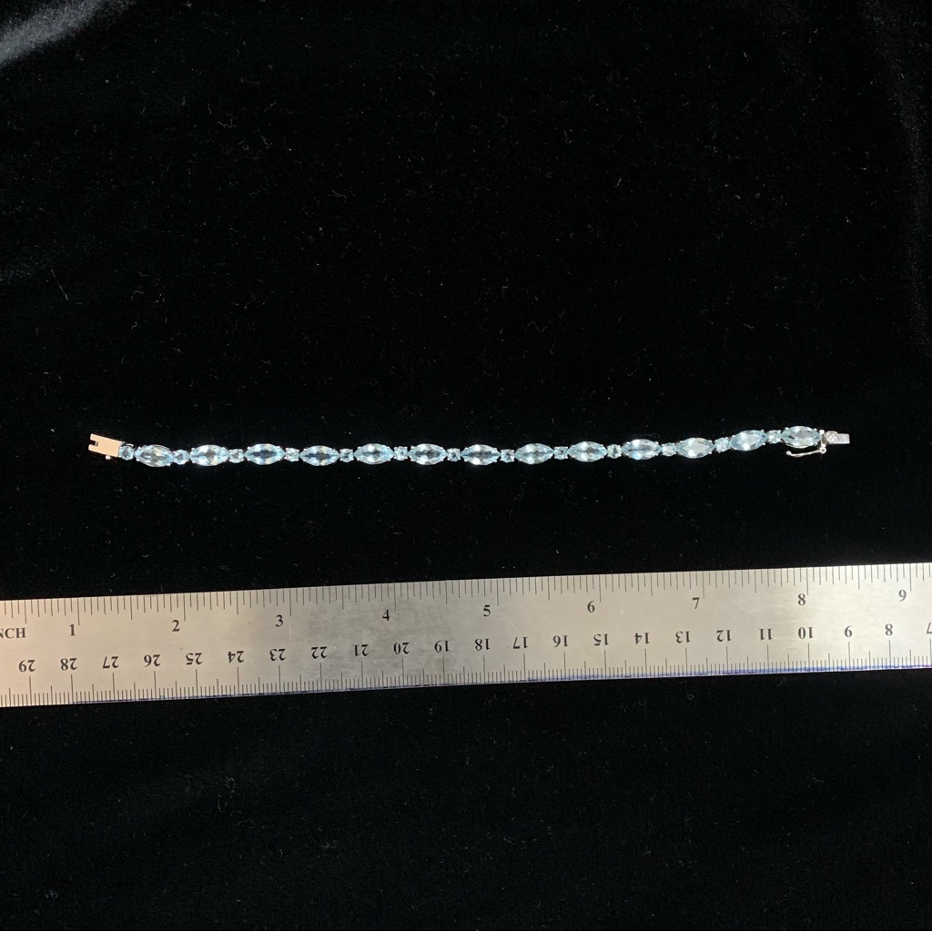 Sterling Silver 925 Blue Topaz Tennis Bracelet